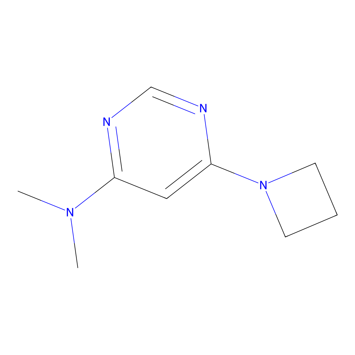 6-(azetidin-1-yl)-N,N-dimethylpyrimidin-4-amine molecular structure, CAS 2742032-58-0