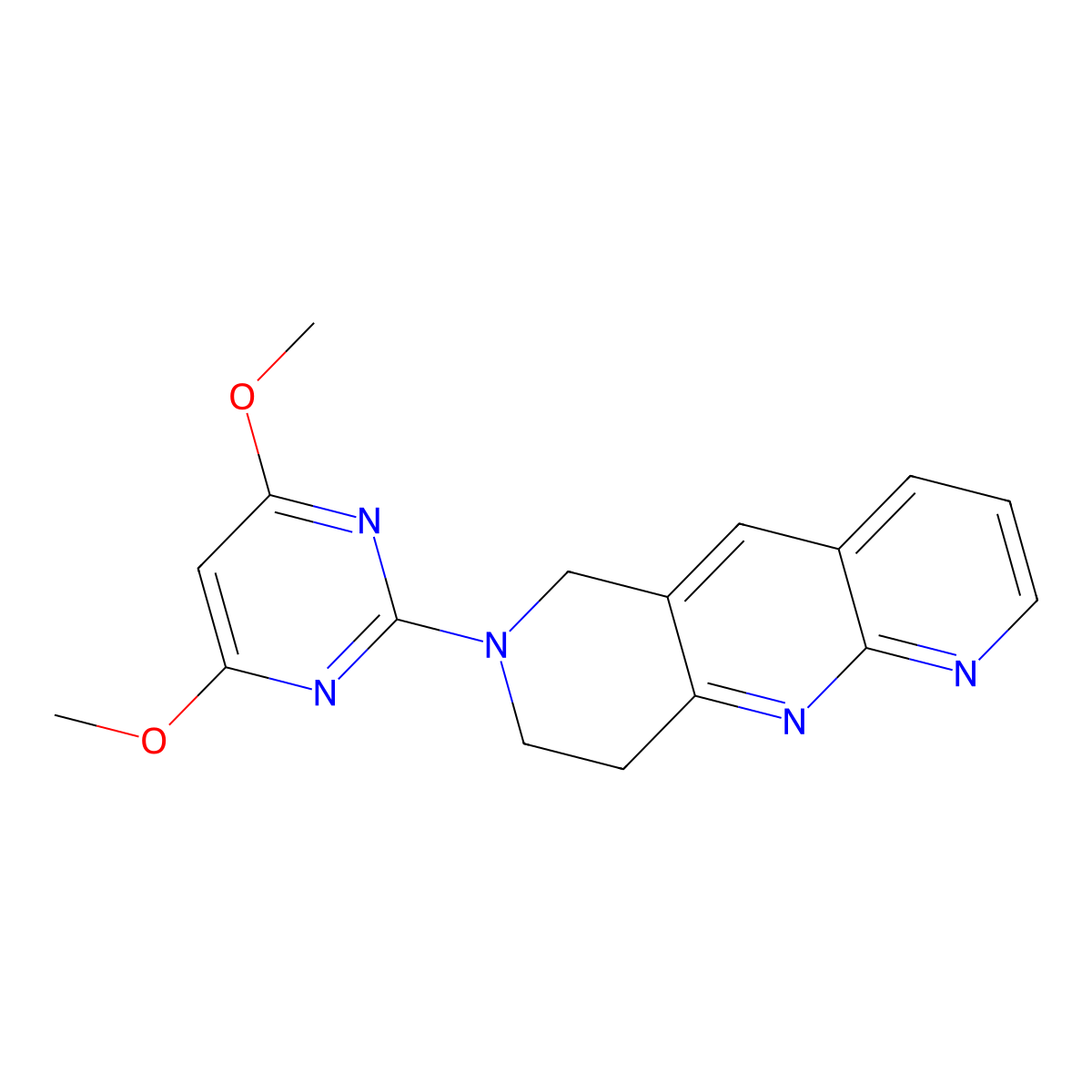 4,6-dimethoxy-2-{6H,7H,8H,9H-pyrido[2,3-b]1,6-naphthyridin-7-yl}pyrimidine molecular structure, CAS 2742032-61-5