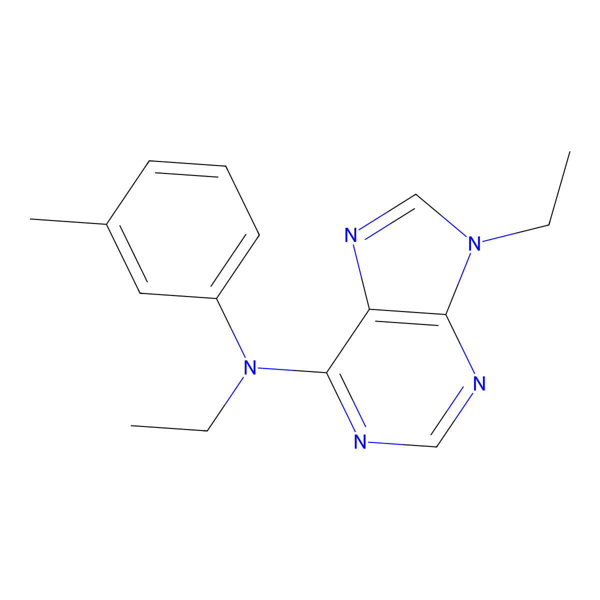 N,9-diethyl-N-(3-methylphenyl)-9H-purin-6-amine molecular structure, CAS 2742032-74-0