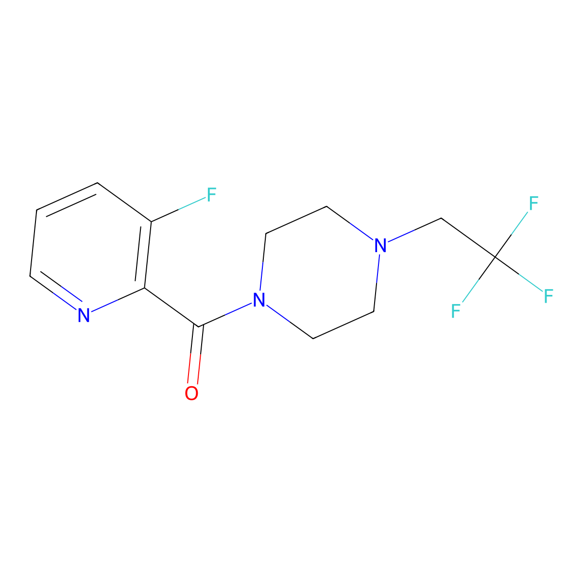 1-(3-Fluoropyridine-2-carbonyl)-4-(2,2,2-trifluoroethyl)piperazine molecular structure, CAS 2742032-78-4