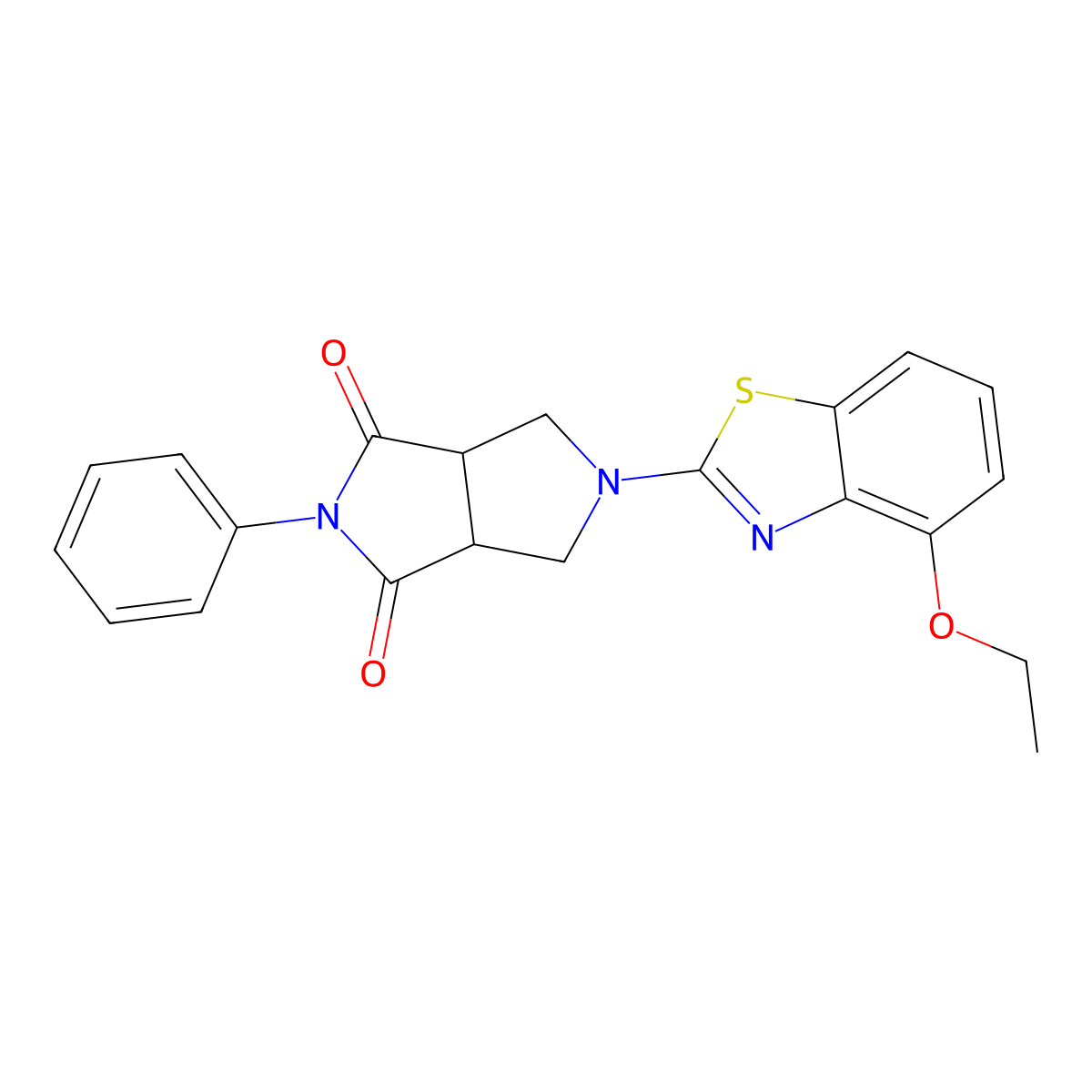 5-(4-Ethoxy-1,3-benzothiazol-2-yl)-2-phenyl-octahydropyrrolo[3,4-c]pyrrole-1,3-dione molecular structure, CAS 2742032-80-8