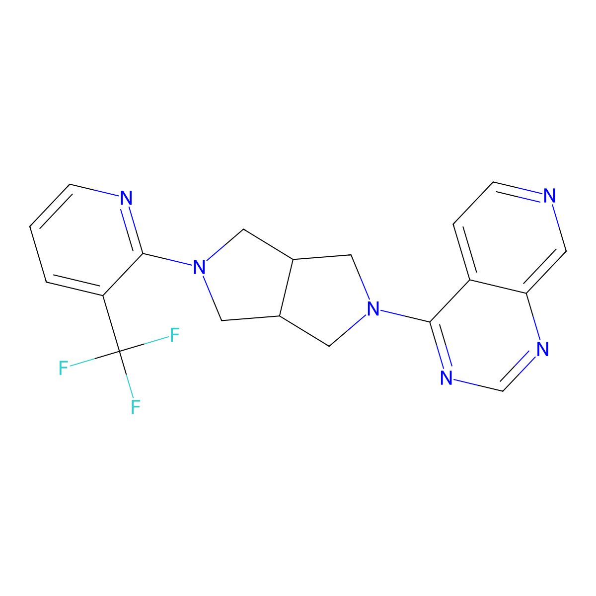 2-(5-{Pyrido[3,4-d]pyrimidin-4-yl}-octahydropyrrolo[3,4-c]pyrrol-2-yl)-3-(trifluoromethyl)pyridine molecular structure, CAS 2742032-84-2
