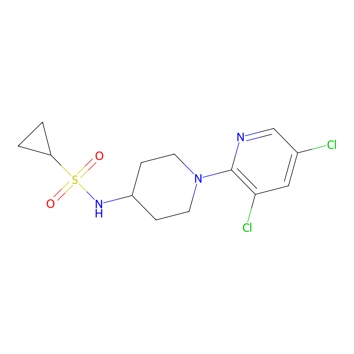 N-[1-(3,5-dichloropyridin-2-yl)piperidin-4-yl]cyclopropanesulfonamide molecular structure, CAS 2742032-96-6