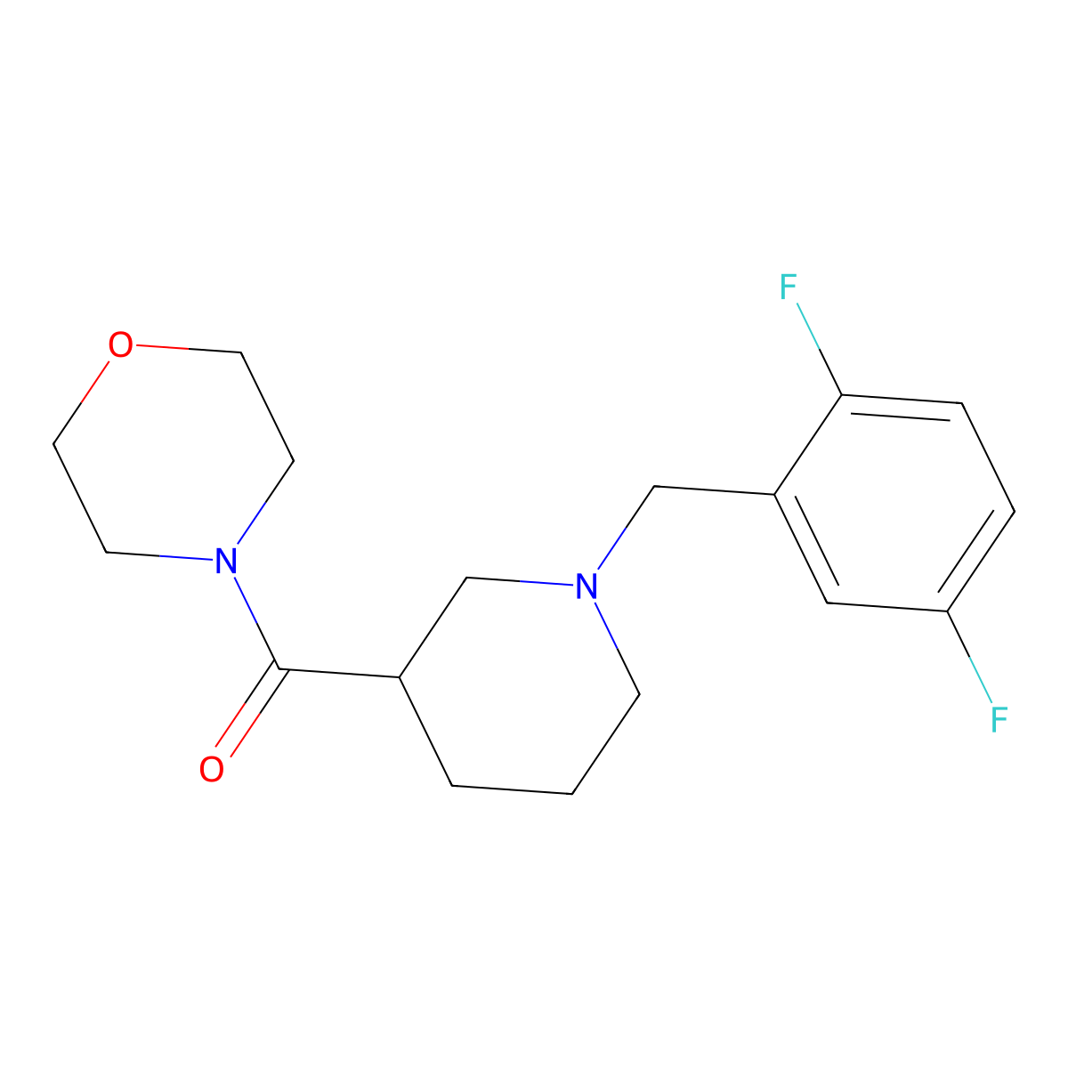 4-{1-[(2,5-Difluorophenyl)methyl]piperidine-3-carbonyl}morpholine molecular structure, CAS 2742033-09-4