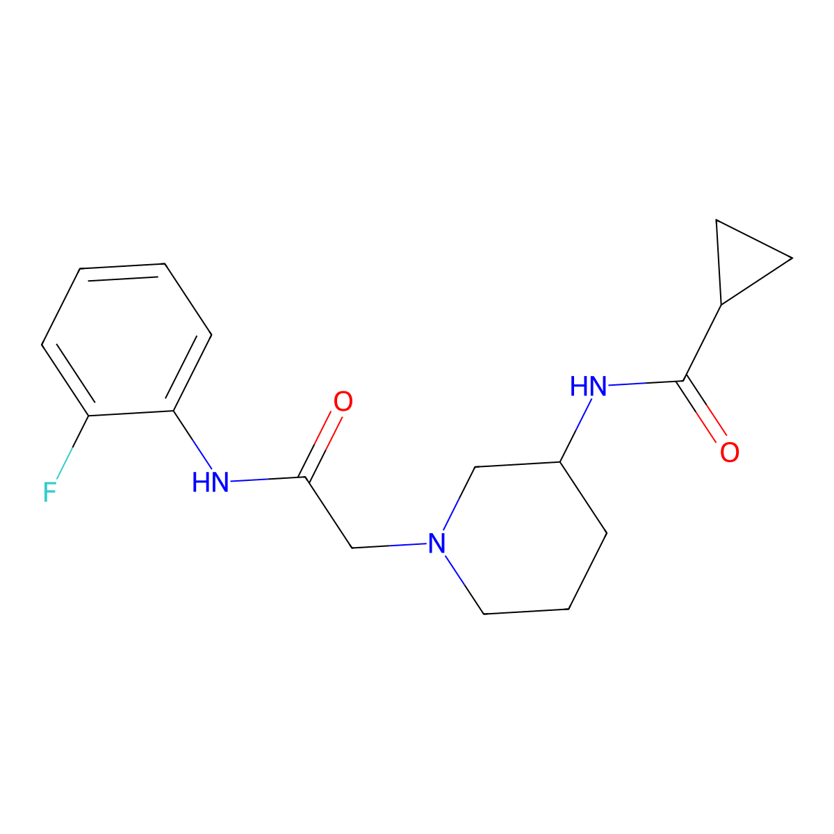 N-(1-{[(2-fluorophenyl)carbamoyl]methyl}piperidin-3-yl)cyclopropanecarboxamide molecular structure, CAS 2742033-14-1