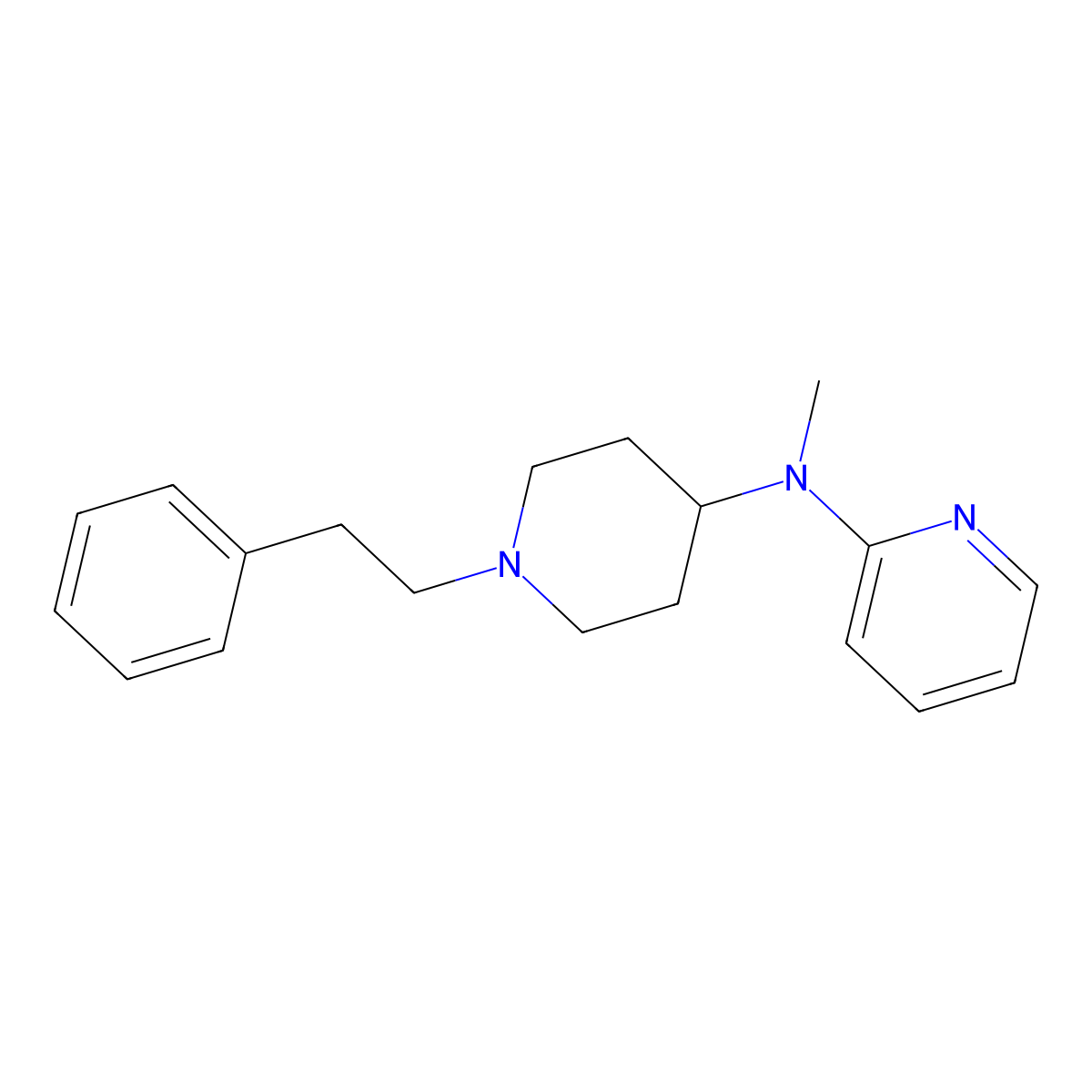 N-methyl-N-[1-(2-phenylethyl)piperidin-4-yl]pyridin-2-amine molecular structure, CAS 2742033-25-4