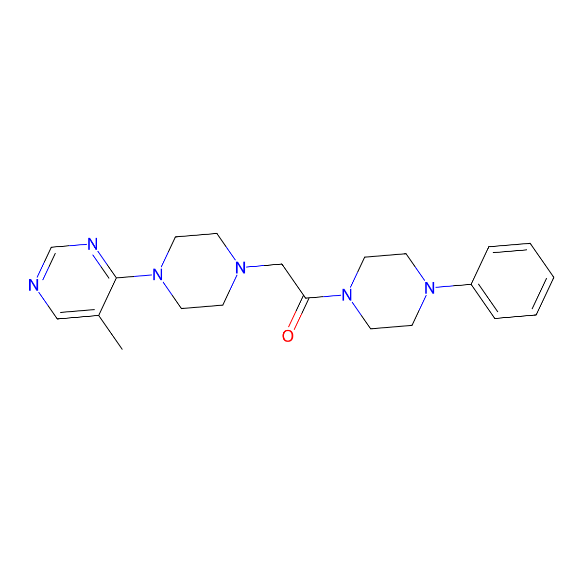 2-[4-(5-Methylpyrimidin-4-yl)piperazin-1-yl]-1-(4-phenylpiperazin-1-yl)ethan-1-one molecular structure, CAS 2742033-27-6