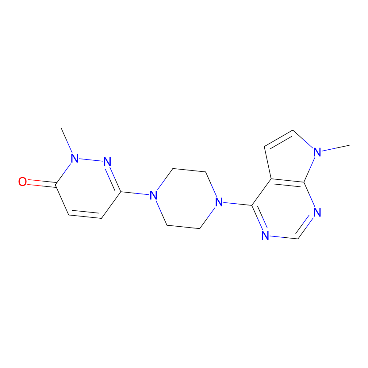2-methyl-6-(4-{7-methyl-7H-pyrrolo[2,3-d]pyrimidin-4-yl}piperazin-1-yl)-2,3-dihydropyridazin-3-one molecular structure, CAS 2742033-29-8