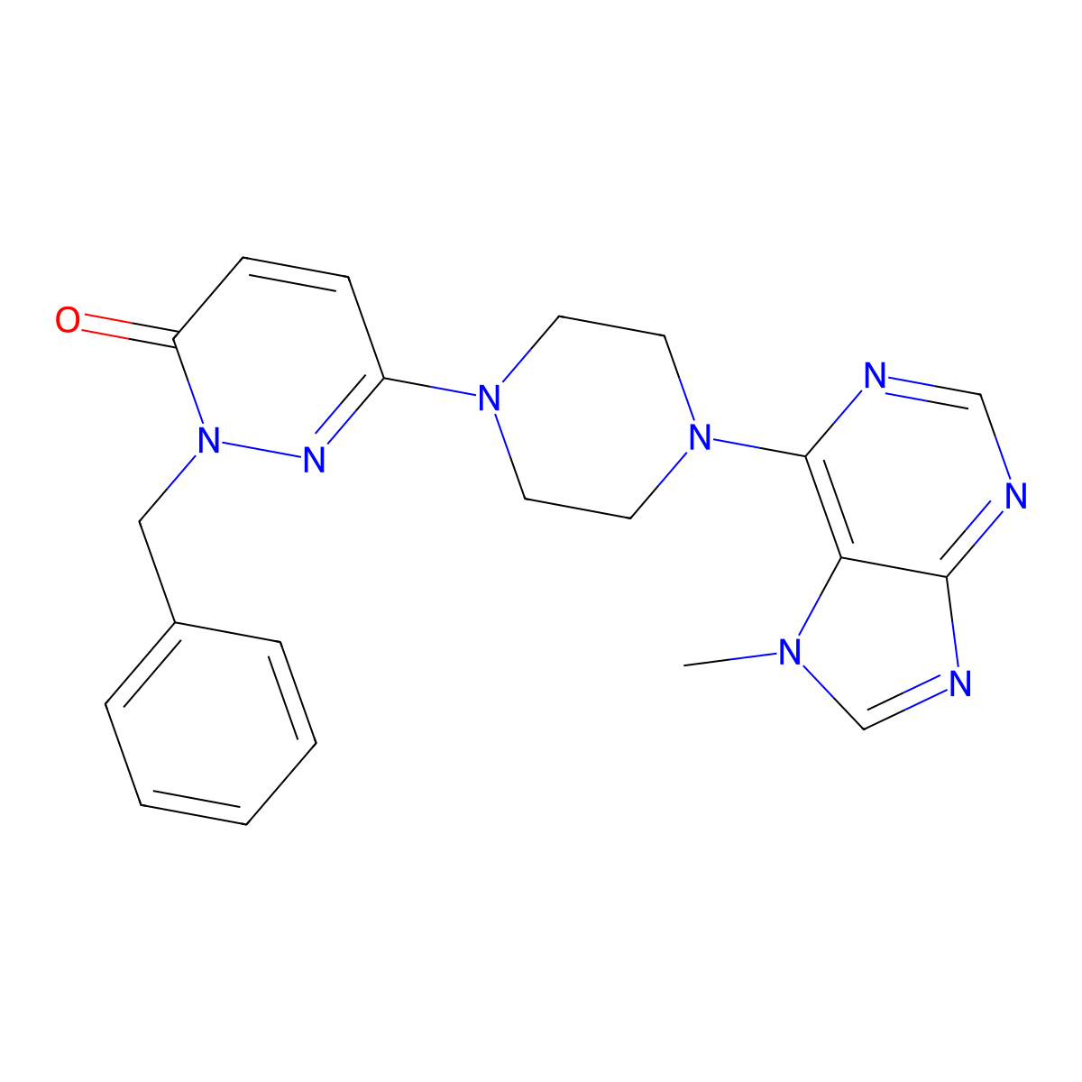 2-benzyl-6-[4-(7-methyl-7H-purin-6-yl)piperazin-1-yl]-2,3-dihydropyridazin-3-one molecular structure, CAS 2742033-48-1