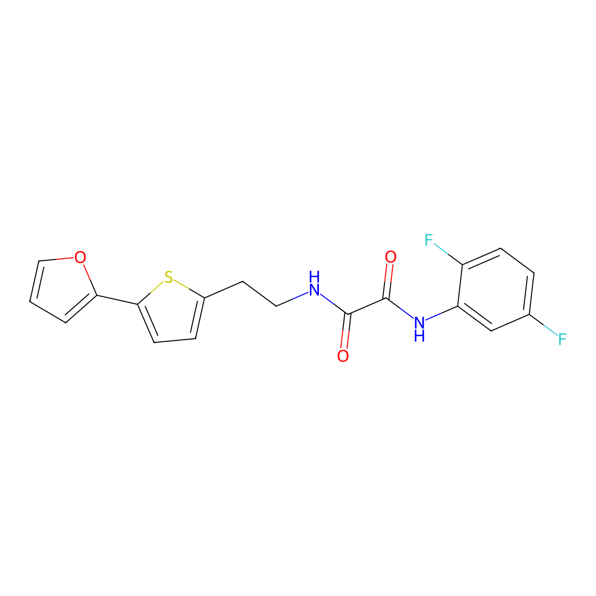 N'-(2,5-difluorophenyl)-N-[2-[5-(furan-2-yl)thiophen-2-yl]ethyl]oxamide molecular structure, CAS 2742033-50-5