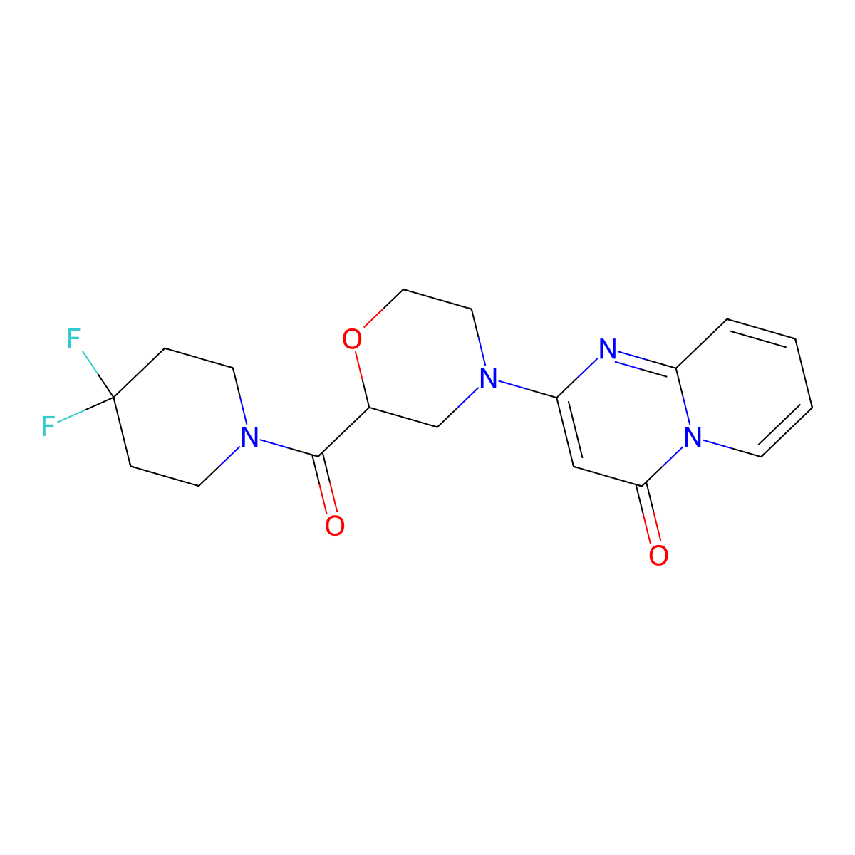 2-[2-(4,4-difluoropiperidine-1-carbonyl)morpholin-4-yl]-4H-pyrido[1,2-a]pyrimidin-4-one molecular structure, CAS 2742033-53-8