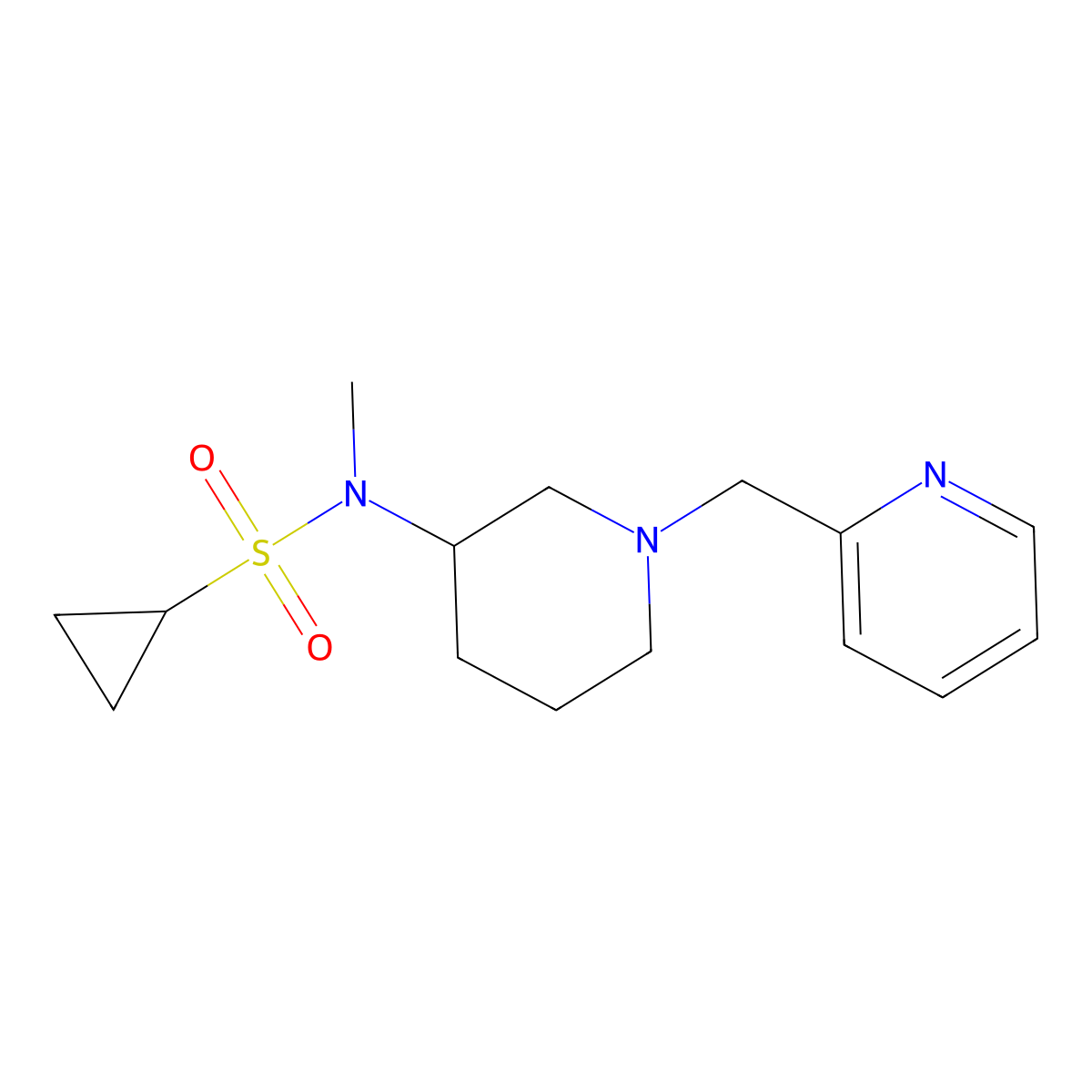 N-methyl-N-{1-[(pyridin-2-yl)methyl]piperidin-3-yl}cyclopropanesulfonamide molecular structure, CAS 2742033-59-4