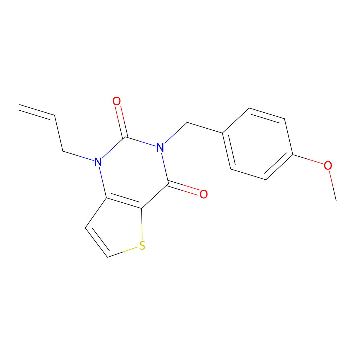 3-[(4-methoxyphenyl)methyl]-1-(prop-2-en-1-yl)-1H,2H,3H,4H-thieno[3,2-d]pyrimidine-2,4-dione molecular structure, CAS 2742033-64-1