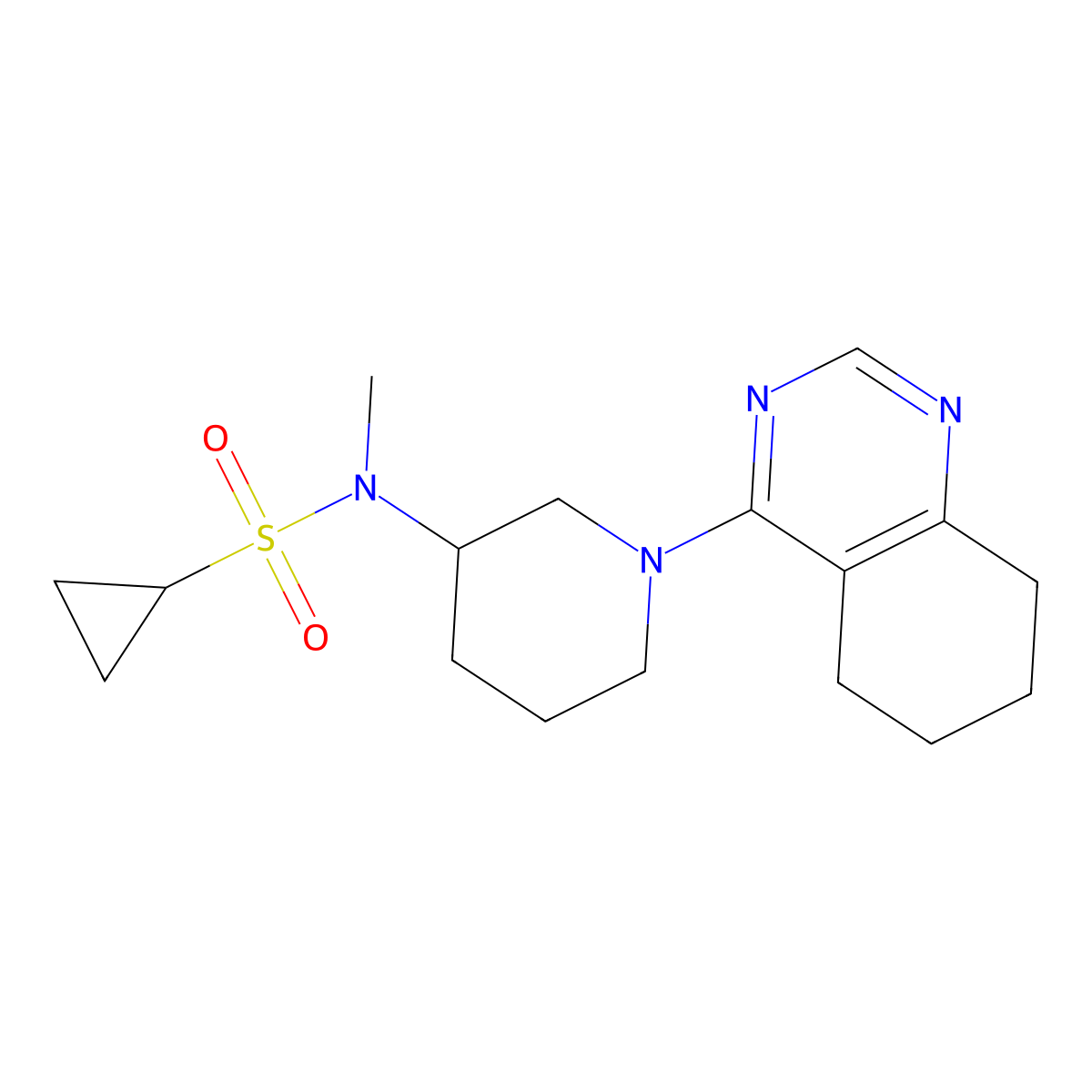 N-methyl-N-[1-(5,6,7,8-tetrahydroquinazolin-4-yl)piperidin-3-yl]cyclopropanesulfonamide molecular structure, CAS 2742033-67-4