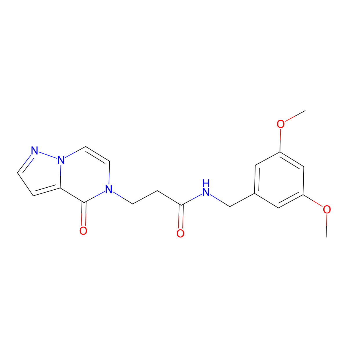 N-[(3,5-dimethoxyphenyl)methyl]-3-{4-oxo-4H,5H-pyrazolo[1,5-a]pyrazin-5-yl}propanamide molecular structure, CAS 2742033-76-5