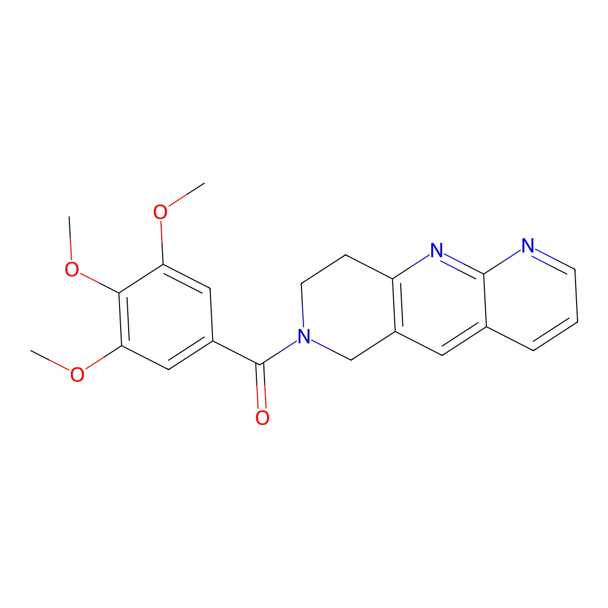 7-(3,4,5-trimethoxybenzoyl)-6H,7H,8H,9H-pyrido[2,3-b]1,6-naphthyridine molecular structure, CAS 2742033-91-4