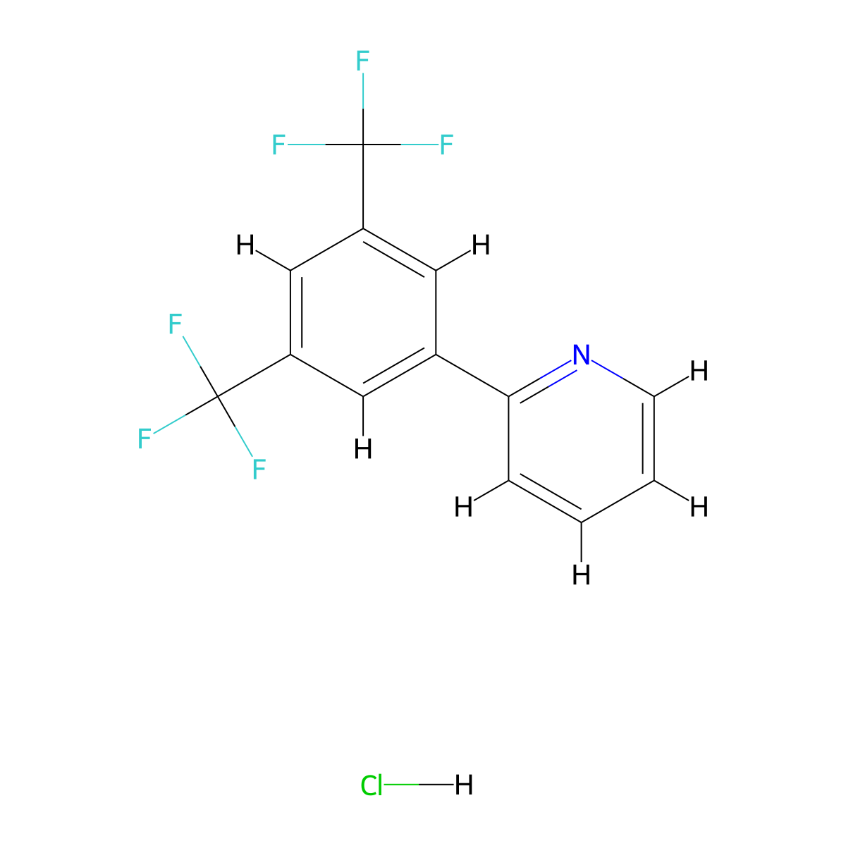 2-[3,5-Bis(trifluoromethyl)phenyl]pyridine hydrochloride molecular structure, CAS 2742033-98-1