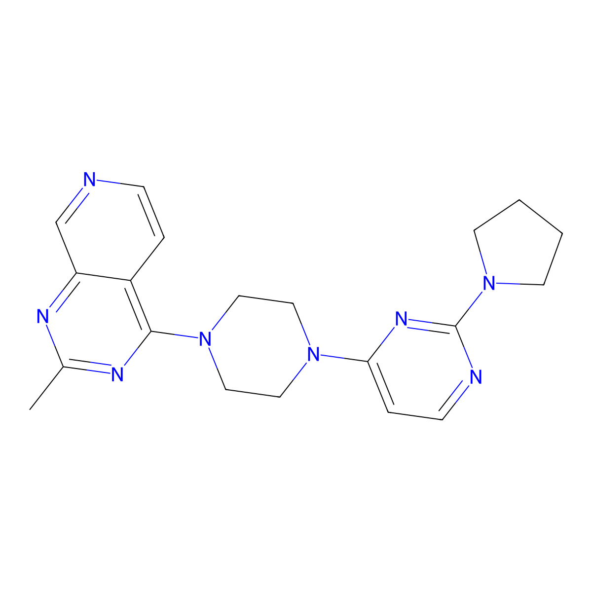 4-(4-{2-Methylpyrido[3,4-d]pyrimidin-4-yl}piperazin-1-yl)-2-(pyrrolidin-1-yl)pyrimidine molecular structure, CAS 2742034-10-0