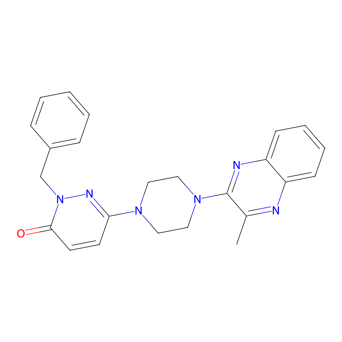 2-Benzyl-6-[4-(3-methylquinoxalin-2-yl)piperazin-1-yl]-2,3-dihydropyridazin-3-one molecular structure, CAS 2742034-12-2