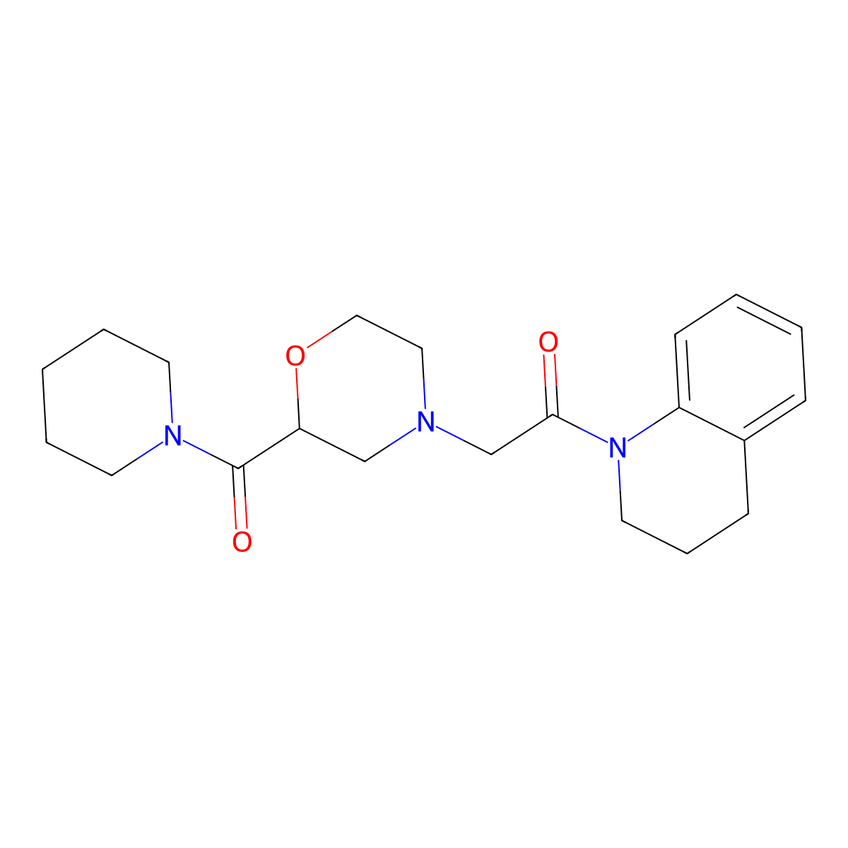 2-[2-(Piperidine-1-carbonyl)morpholin-4-yl]-1-(1,2,3,4-tetrahydroquinolin-1-yl)ethan-1-one molecular structure, CAS 2742034-33-7