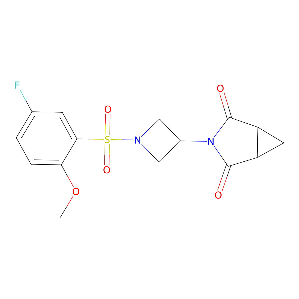 3-(1-((5-Fluoro-2-methoxyphenyl)sulfonyl)azetidin-3-yl)-3-azabicyclo[3.1.0]hexane-2,4-dione molecular structure, CAS 2742034-44-0