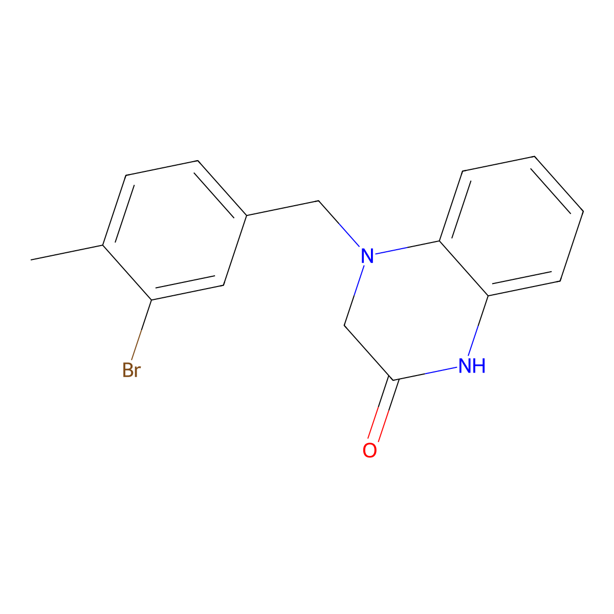 4-[(3-Bromo-4-methylphenyl)methyl]-1,2,3,4-tetrahydroquinoxalin-2-one molecular structure, CAS 2742034-61-1