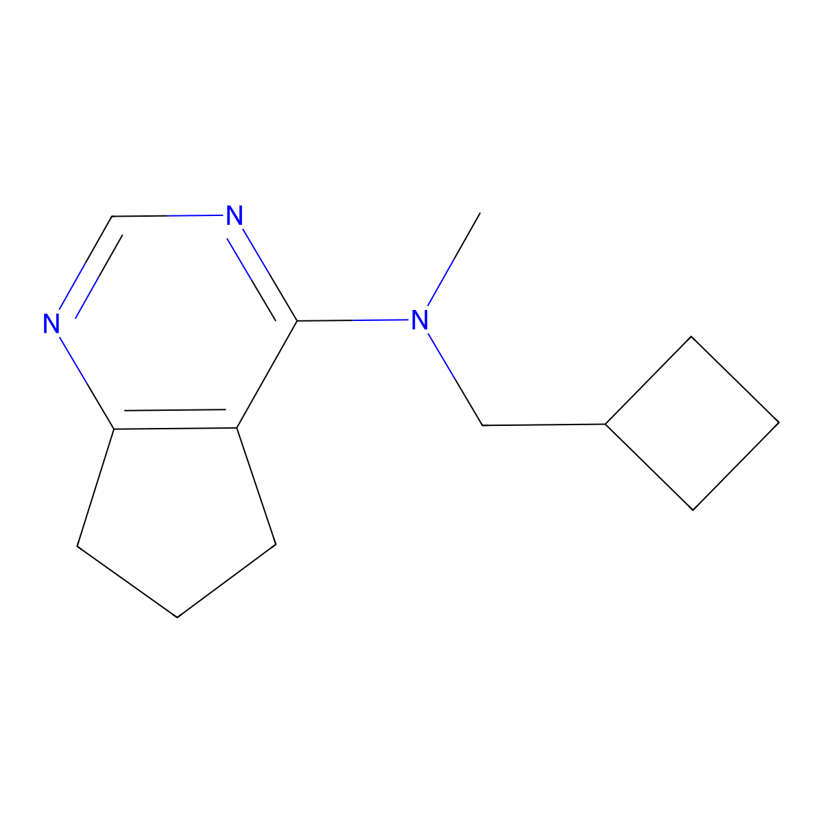 N-(cyclobutylmethyl)-N-methyl-5H,6H,7H-cyclopenta[d]pyrimidin-4-amine molecular structure, CAS 2742034-62-2