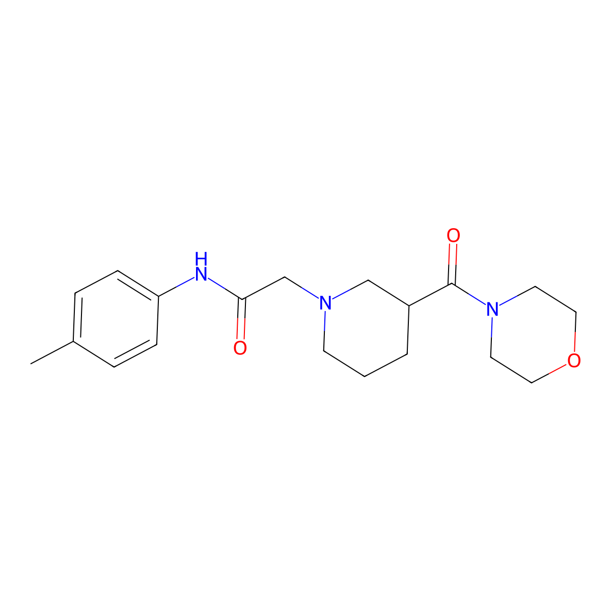N-(4-methylphenyl)-2-[3-(morpholine-4-carbonyl)piperidin-1-yl]acetamide molecular structure, CAS 2742034-67-7