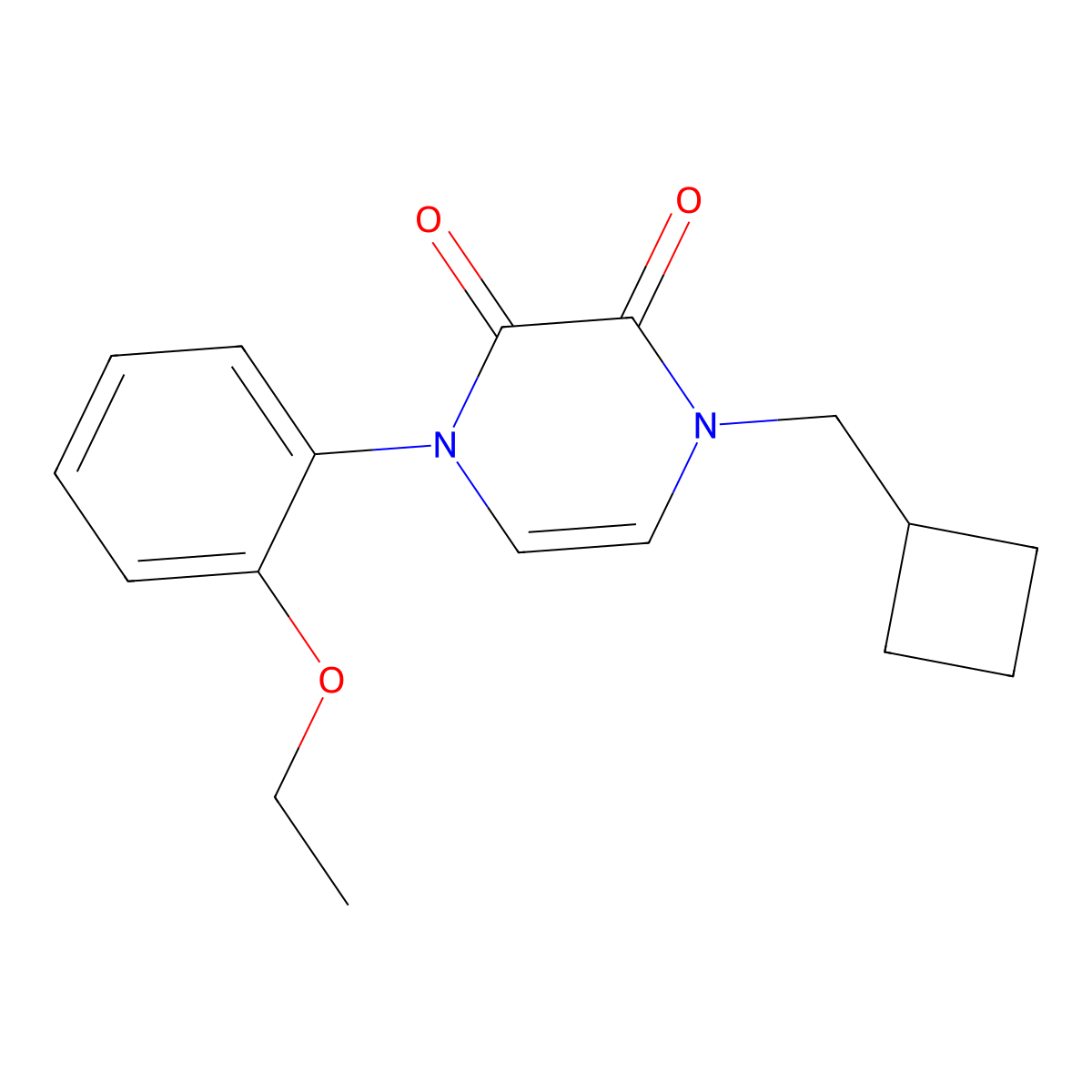 1-(Cyclobutylmethyl)-4-(2-ethoxyphenyl)-1,2,3,4-tetrahydropyrazine-2,3-dione molecular structure, CAS 2742034-68-8