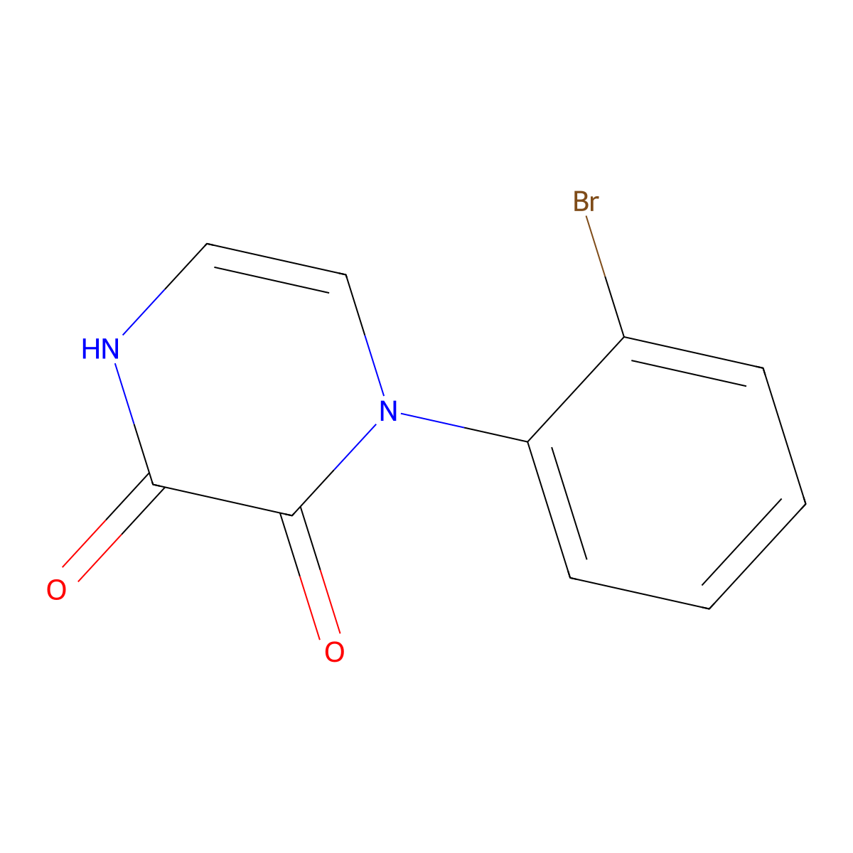 1-(2-Bromophenyl)-1,2,3,4-tetrahydropyrazine-2,3-dione molecular structure, CAS 2742034-81-5