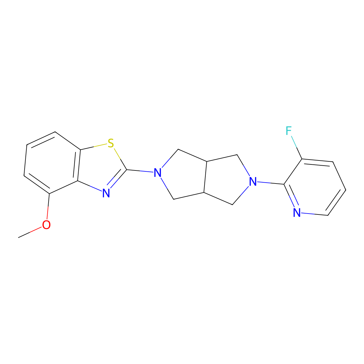 2-[5-(3-Fluoropyridin-2-yl)-octahydropyrrolo[3,4-c]pyrrol-2-yl]-4-methoxy-1,3-benzothiazole molecular structure, CAS 2742034-88-2
