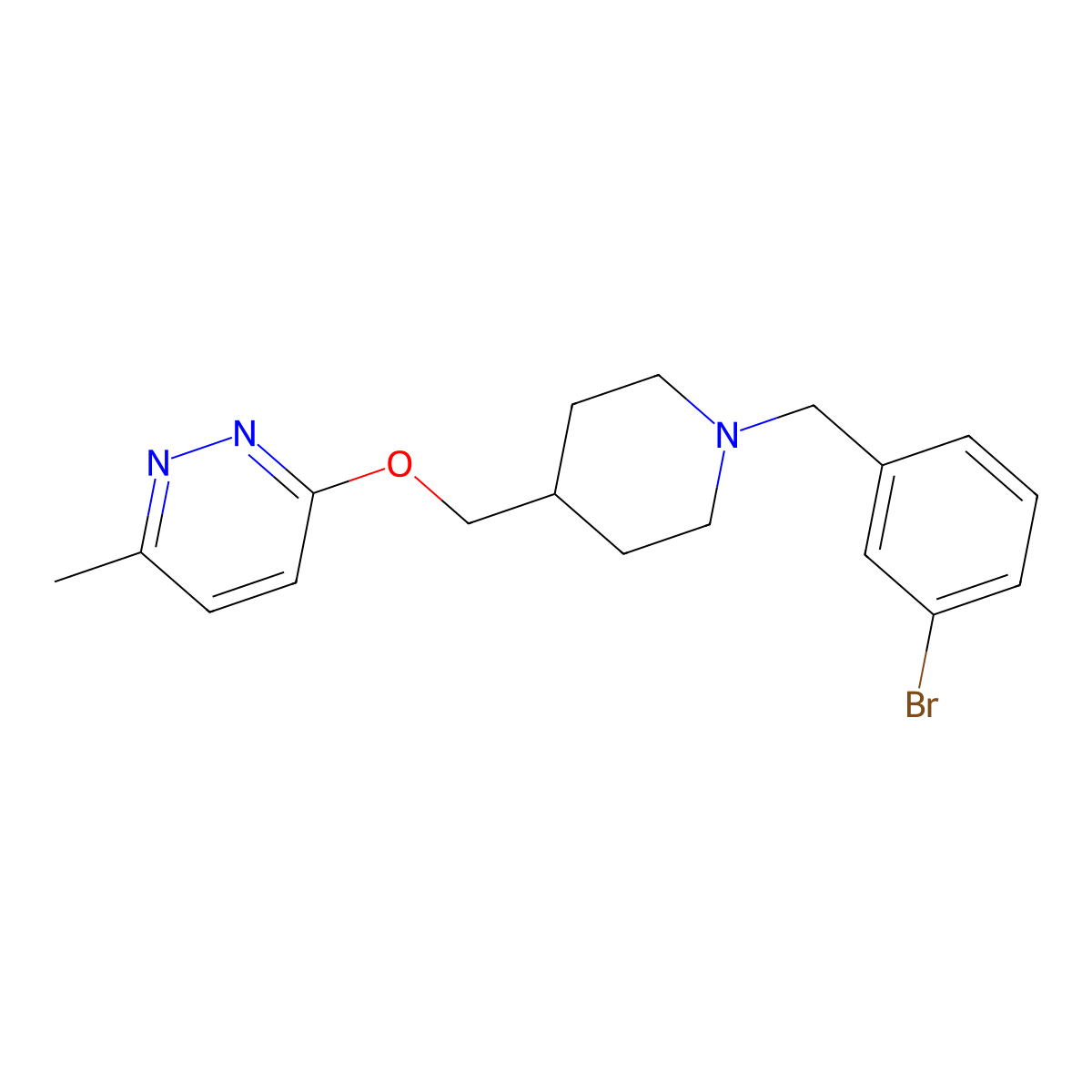 3-({1-[(3-Bromophenyl)methyl]piperidin-4-yl}methoxy)-6-methylpyridazine molecular structure, CAS 2742034-92-8