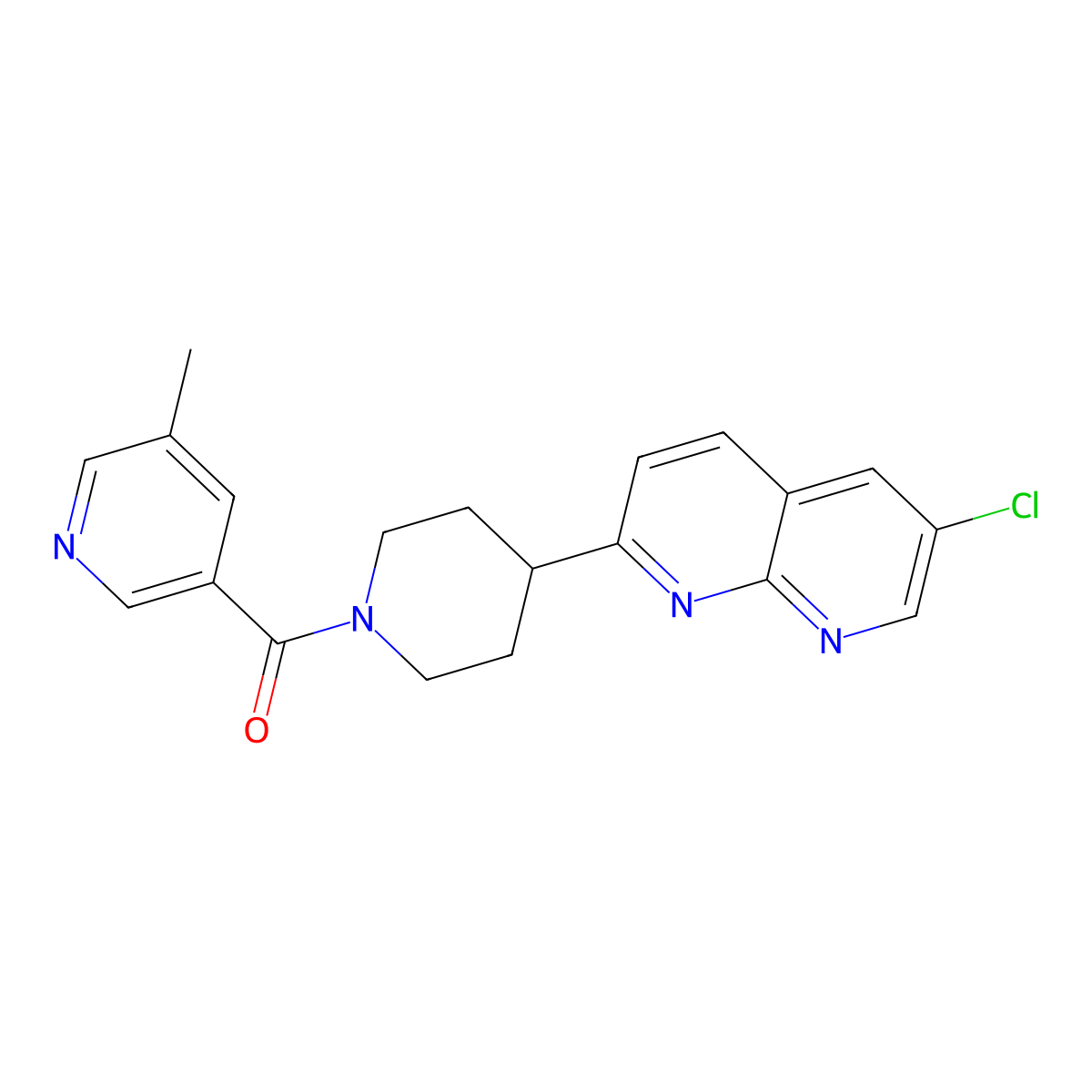 6-Chloro-2-[1-(5-methylpyridine-3-carbonyl)piperidin-4-yl]-1,8-naphthyridine molecular structure, CAS 2742034-93-9