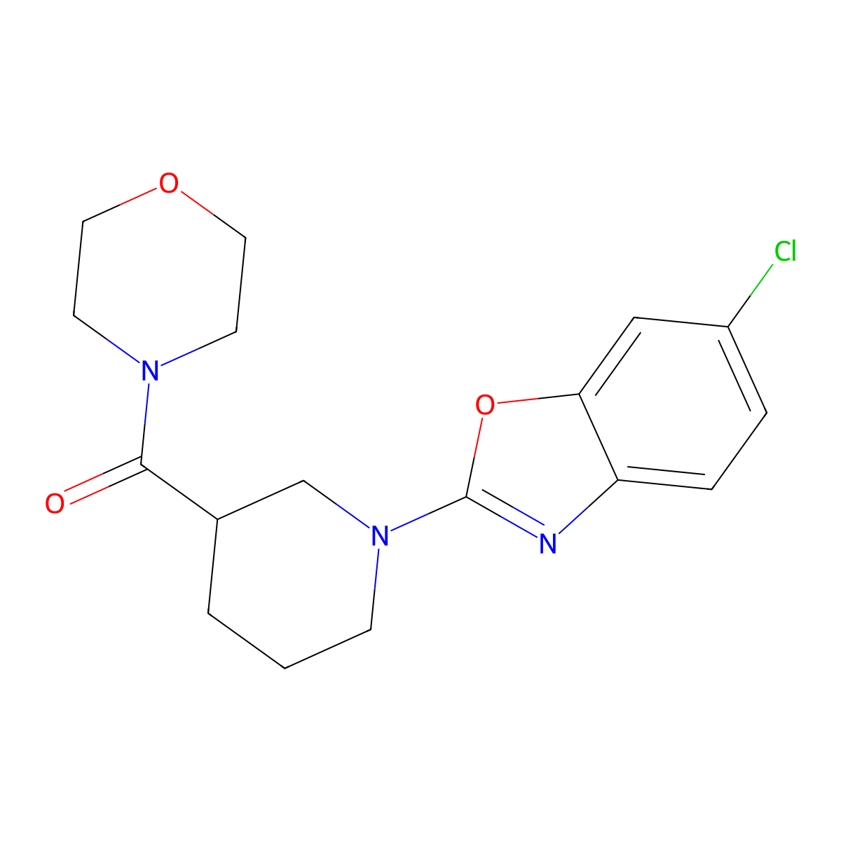 6-Chloro-2-[3-(morpholine-4-carbonyl)piperidin-1-yl]-1,3-benzoxazole molecular structure, CAS 2742035-01-2