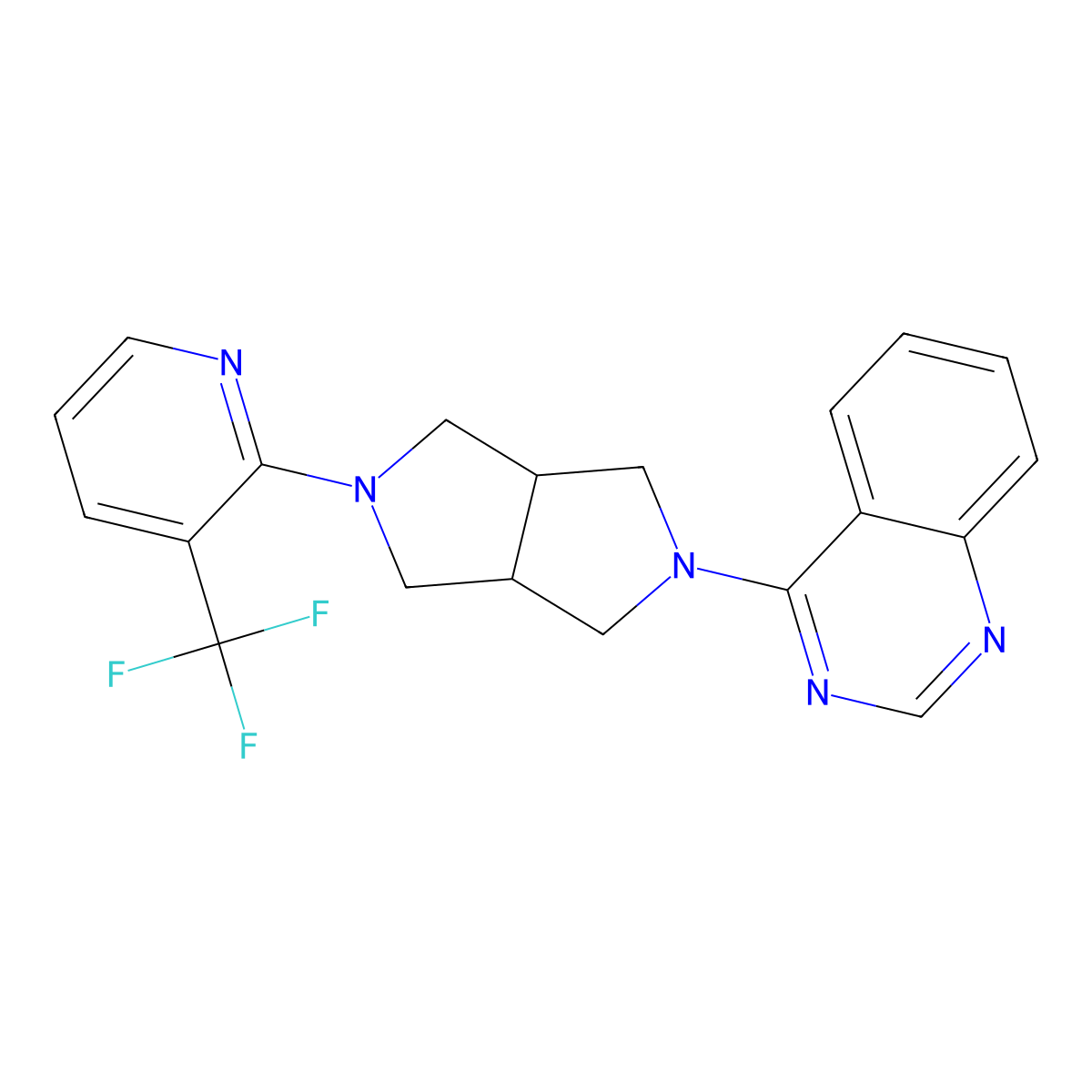 4-{5-[3-(Trifluoromethyl)pyridin-2-yl]-octahydropyrrolo[3,4-c]pyrrol-2-yl}quinazoline molecular structure, CAS 2742035-02-3