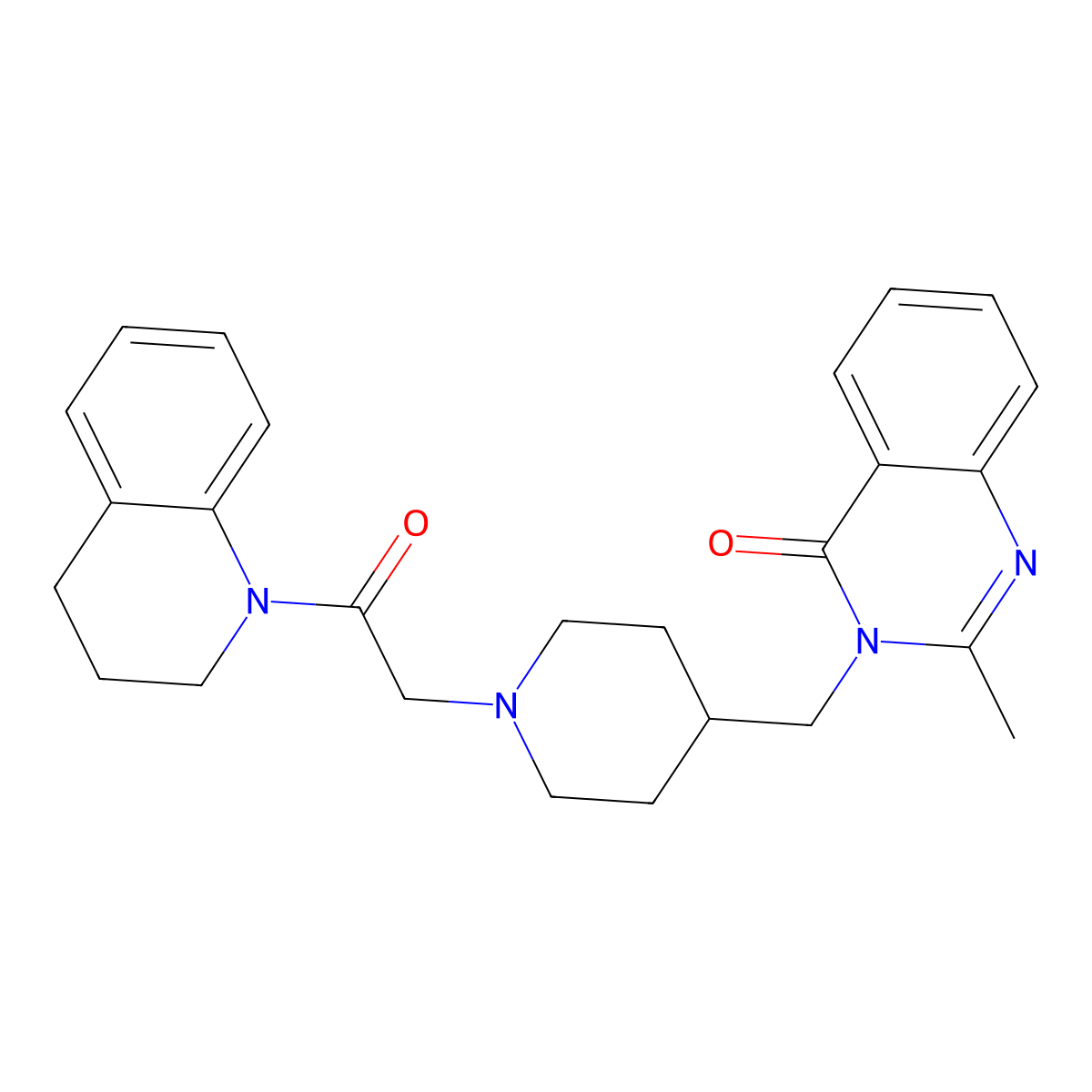 2-Methyl-3-({1-[2-oxo-2-(1,2,3,4-tetrahydroquinolin-1-yl)ethyl]piperidin-4-yl}methyl)-3,4-dihydroquinazolin-4-one molecular structure, CAS 2742035-10-3