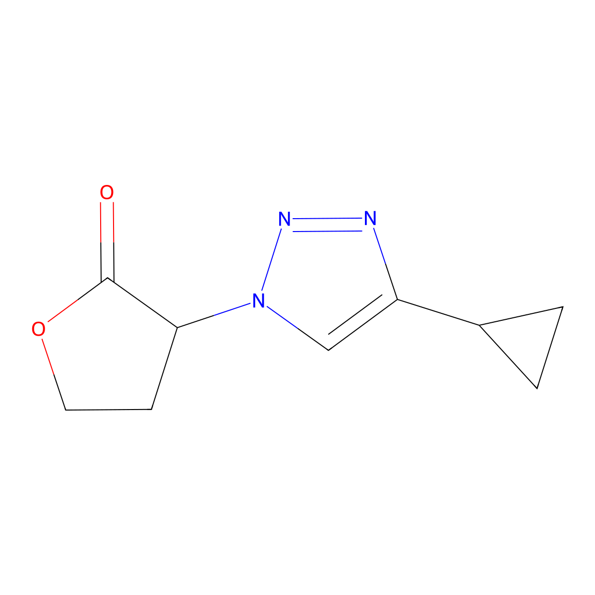 3-(4-cyclopropyl-1H-1,2,3-triazol-1-yl)oxolan-2-one molecular structure, CAS 2742035-11-4