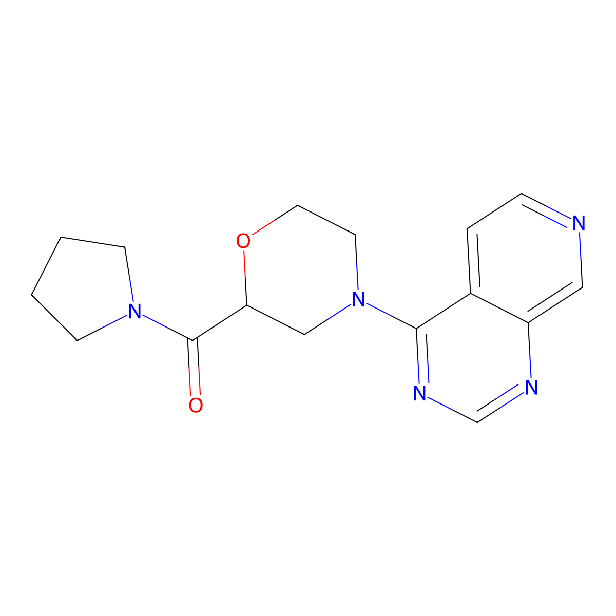 4-{Pyrido[3,4-d]pyrimidin-4-yl}-2-(pyrrolidine-1-carbonyl)morpholine molecular structure, CAS 2742035-21-6