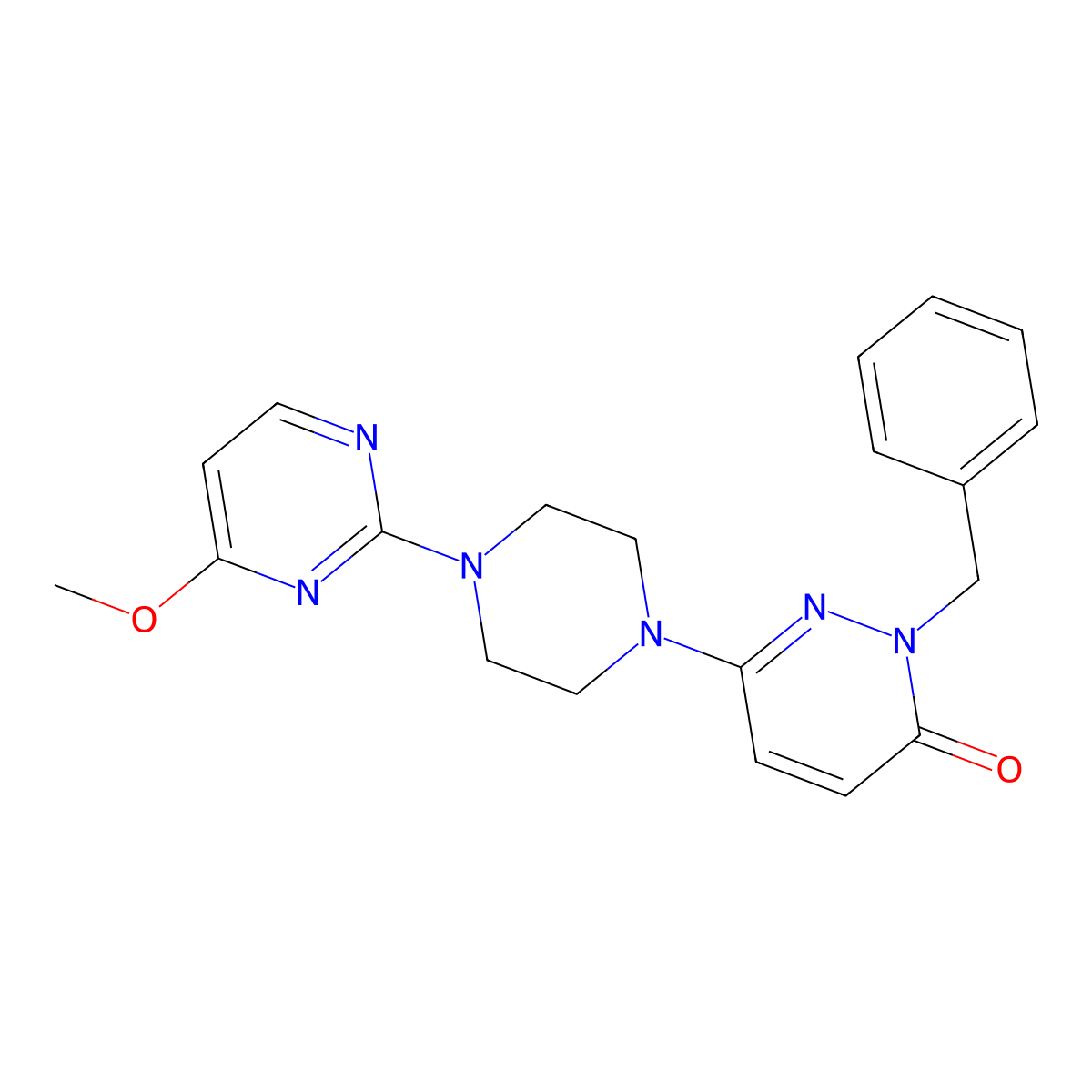 2-Benzyl-6-[4-(4-methoxypyrimidin-2-yl)piperazin-1-yl]-2,3-dihydropyridazin-3-one molecular structure, CAS 2742035-22-7