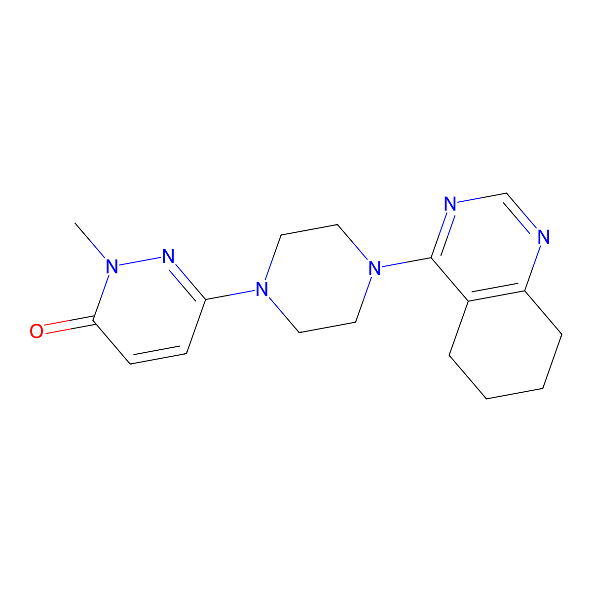 2-Methyl-6-[4-(5,6,7,8-tetrahydroquinazolin-4-yl)piperazin-1-yl]-2,3-dihydropyridazin-3-one molecular structure, CAS 2742035-26-1