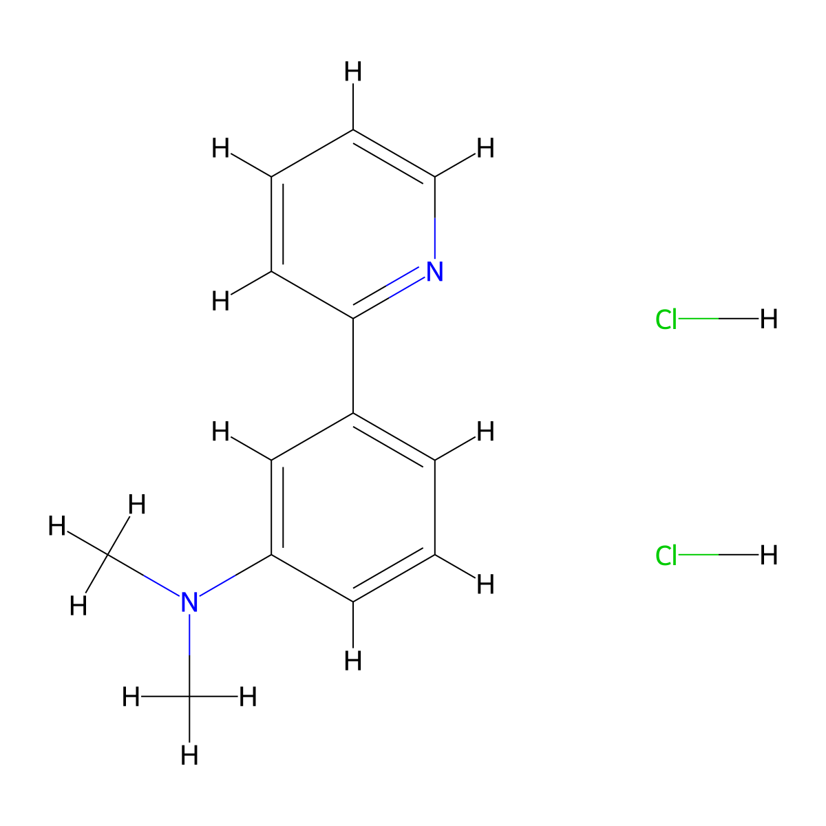N,N-dimethyl-3-(pyridin-2-yl)aniline dihydrochloride molecular structure, CAS 2742035-34-1
