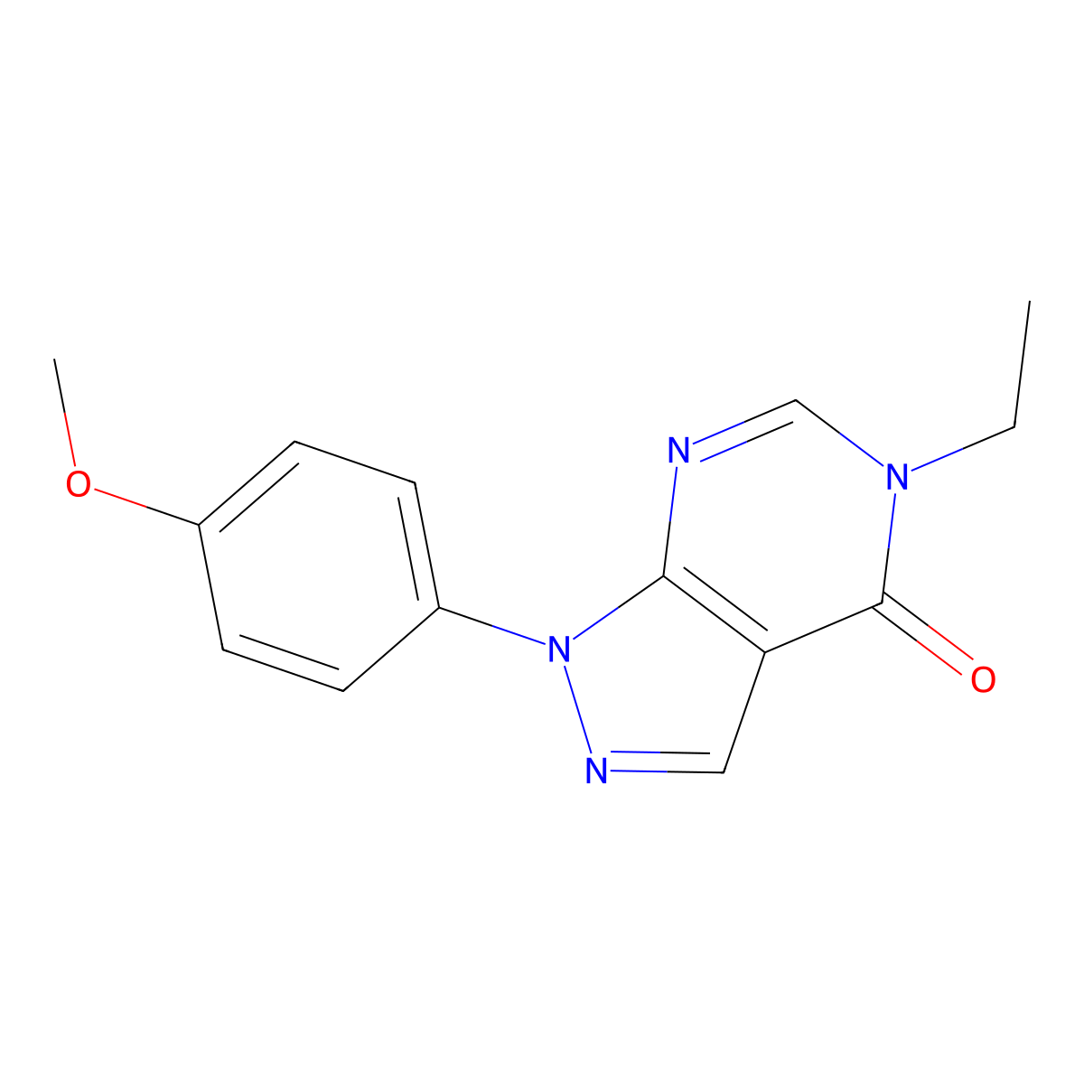 5-ethyl-1-(4-methoxyphenyl)-1H,4H,5H-pyrazolo[3,4-d]pyrimidin-4-one molecular structure, CAS 2742035-35-2