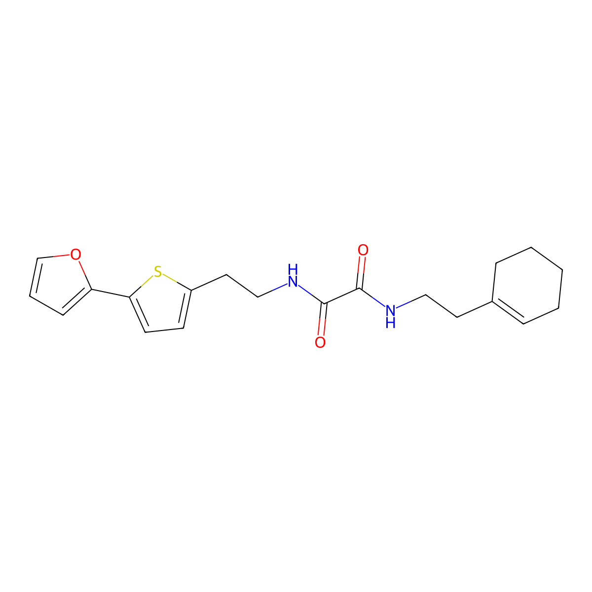 N'-[2-(cyclohex-1-en-1-yl)ethyl]-N-{2-[5-(furan-2-yl)thiophen-2-yl]ethyl}ethanediamide molecular structure, CAS 2742035-57-8