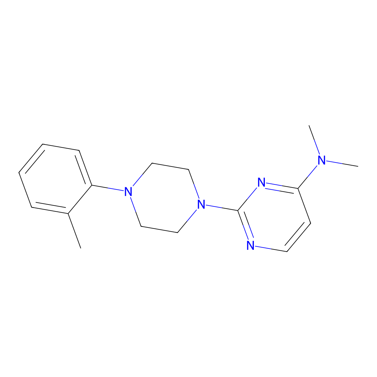 N,N-dimethyl-2-[4-(2-methylphenyl)piperazin-1-yl]pyrimidin-4-amine molecular structure, CAS 2742035-77-2