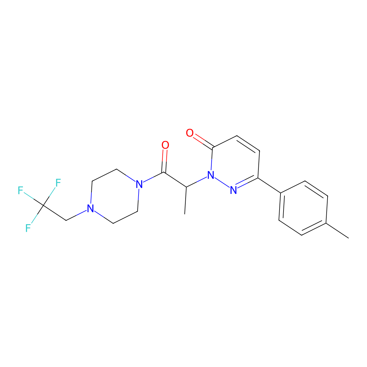 6-(4-Methylphenyl)-2-{1-oxo-1-[4-(2,2,2-trifluoroethyl)piperazin-1-yl]propan-2-yl}-2,3-dihydropyridazin-3-one molecular structure, CAS 2742036-11-7