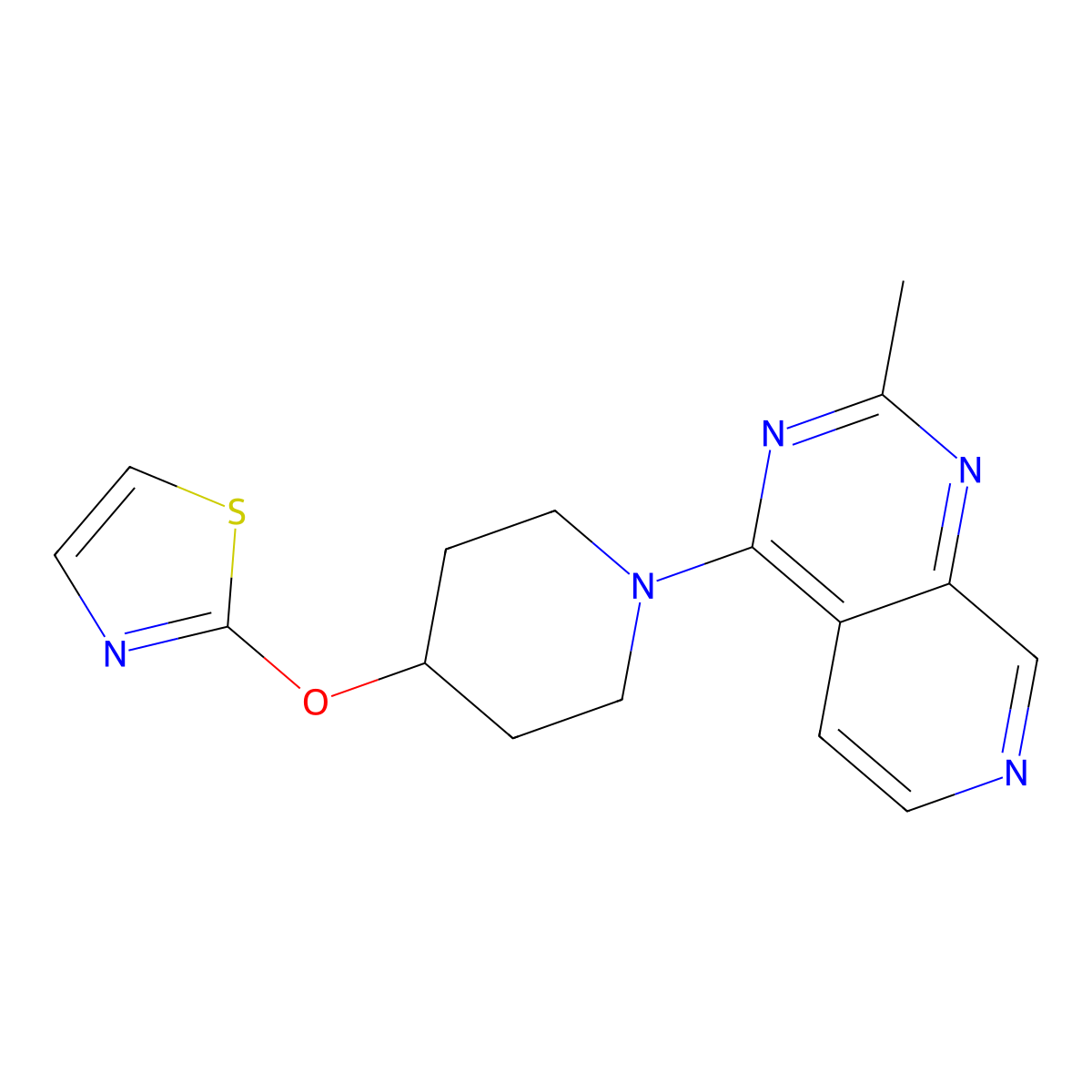 1-{2-Methylpyrido[3,4-d]pyrimidin-4-yl}-4-(1,3-thiazol-2-yloxy)piperidine molecular structure, CAS 2742036-13-9