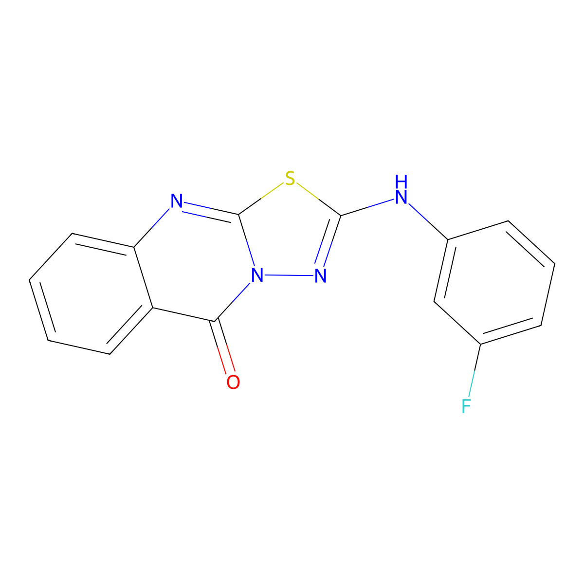 2-[(3-fluorophenyl)amino]-5H-[1,3,4]thiadiazolo[2,3-b]quinazolin-5-one molecular structure, CAS 2742036-14-0