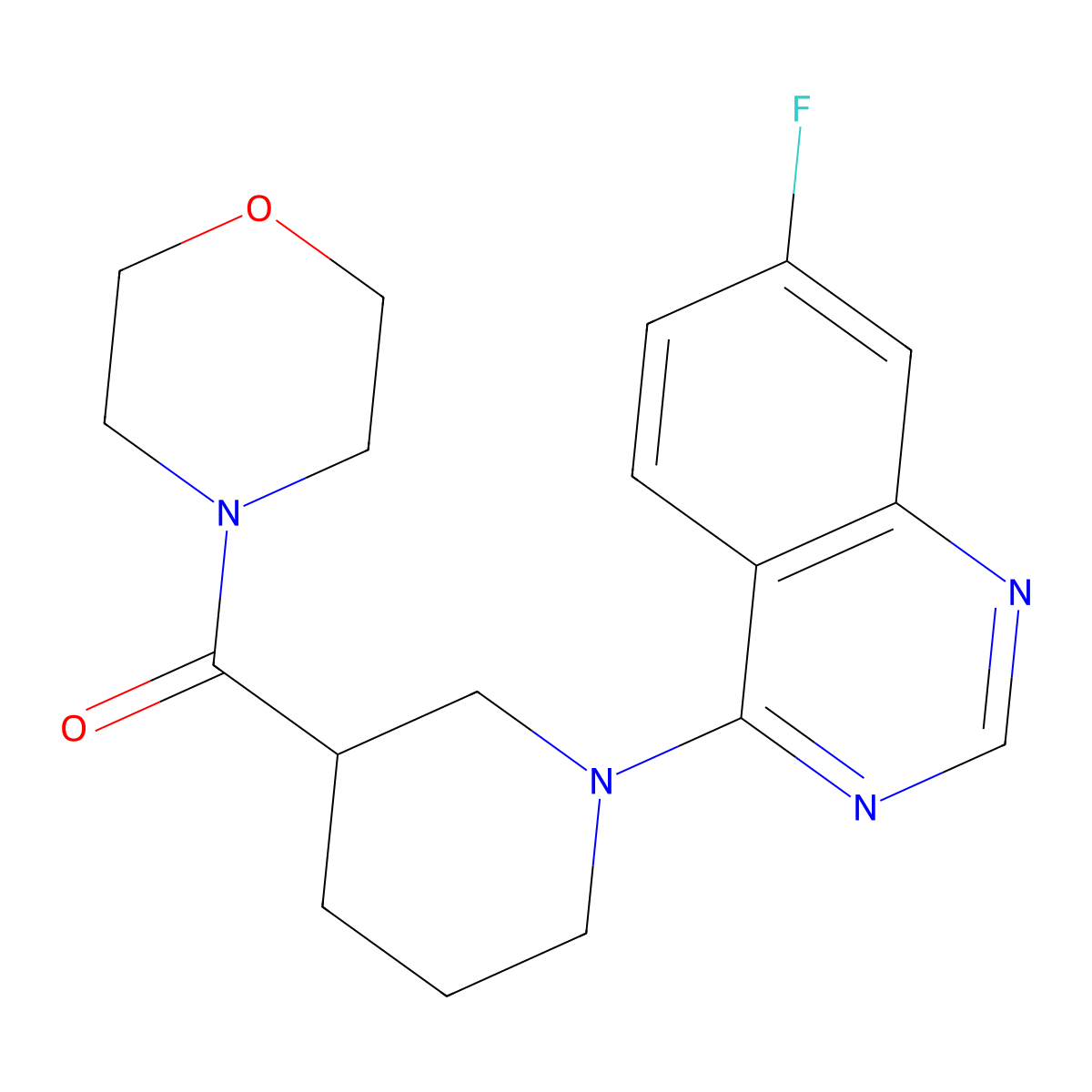 7-Fluoro-4-[3-(morpholine-4-carbonyl)piperidin-1-yl]quinazoline molecular structure, CAS 2742036-16-2