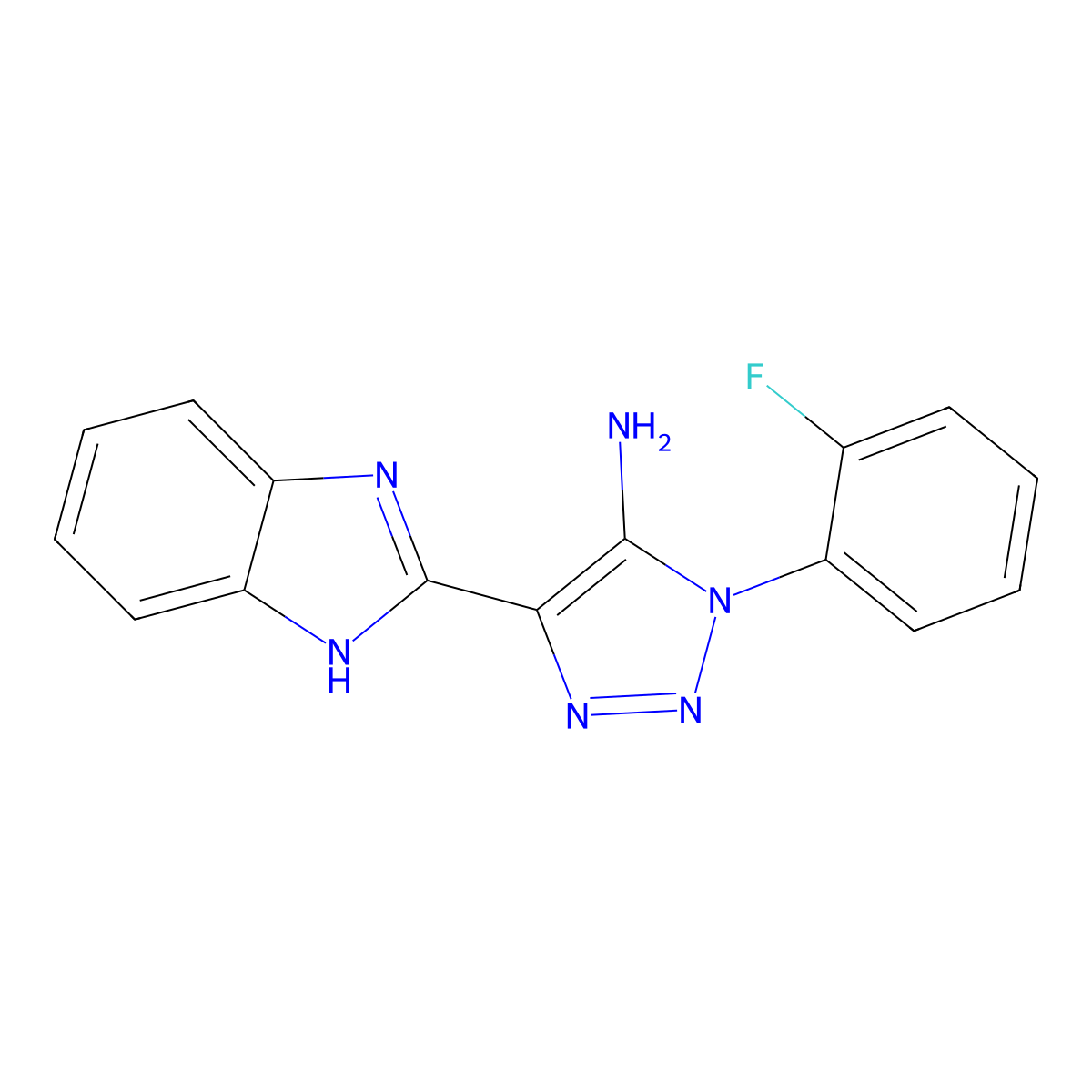 4-(1H-1,3-benzodiazol-2-yl)-1-(2-fluorophenyl)-1H-1,2,3-triazol-5-amine molecular structure, CAS 2742036-21-9