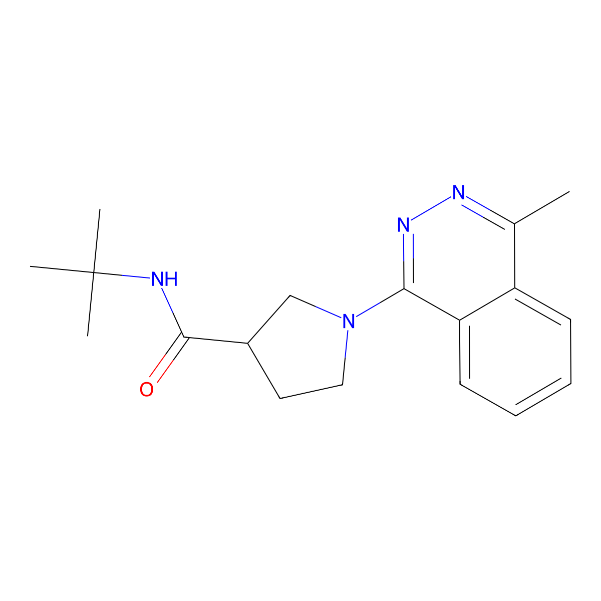 N-tert-butyl-1-(4-methylphthalazin-1-yl)pyrrolidine-3-carboxamide molecular structure, CAS 2742036-27-5